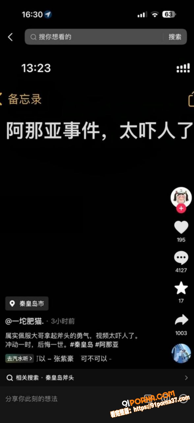 河北秦皇岛阿那亚绿帽怒砍...（15）