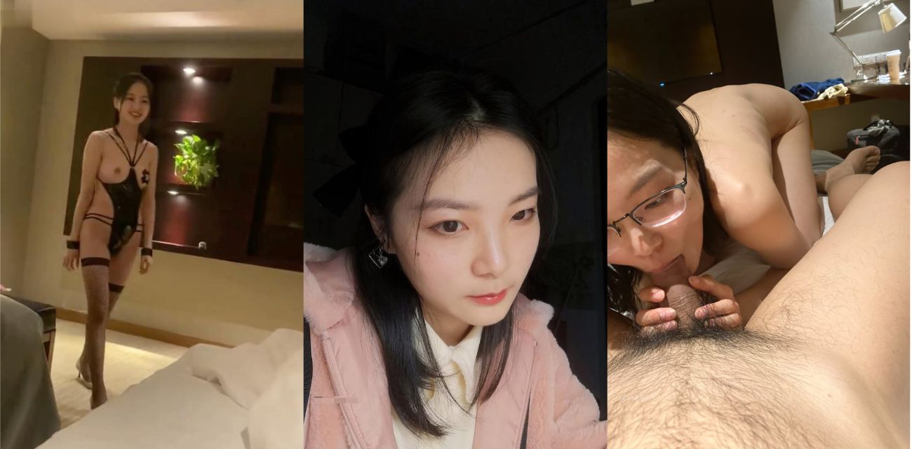 气质眼镜妹跟男友开房，男友一直在手持记录性福时刻，开心的用舌头挑拨龟头