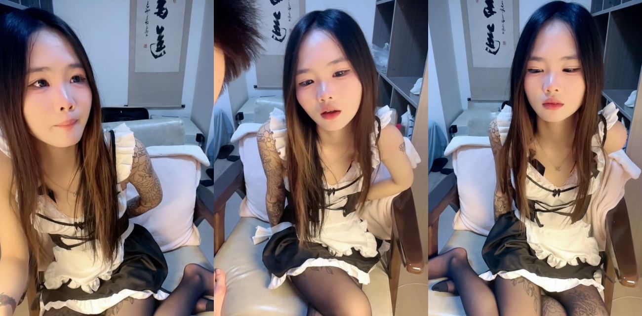 清纯美少女 和精神小伙自拍做爱视频流出曝光 女仆装配丝袜 粉嫩小穴被无套抽插后入爽死了！